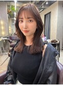 艶髪質改善ケアブリーチ韓国風酸性ストレート顔まわり前髪大人