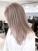 くすみベージュ透明感カラー秋色ピンクヘアー_ba357961