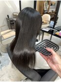 30代40代髪質改善ココアブラウン艶感ストレート透明感赤み消し
