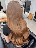 くびれヘア_アプリコットオレンジ_夏のヘアアレンジ