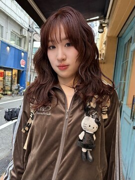 深み　オレンジブラウン☆ ウェーブスタイリング