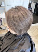 もうブリーチはいらない脱ブリーチの白髪ぼかしカラー