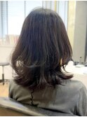 ミディアムレイヤーカット/20代30代40代/顔周りカットワンカール