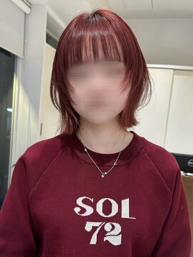 バサ 江古田店(BASSA) ボブレイヤー/ブリーチなしダブルカラーRed【Runa】