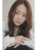 ブラウンベージュ×セミロング