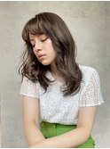 美髪ロングのウエーブヘア#大人かわいい透け感ブラウン###ツヤ髪