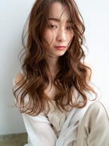 トレヘアー 京都 烏丸(tRe hair)&nbsp;大人可愛いカジュアルラフウェーブ　アプリコットオレンジ