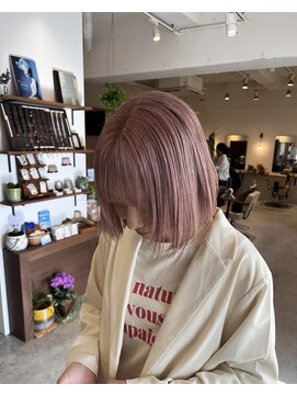 ドレス(DRESS) ホワイトピンク×ボブ