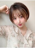 大人可愛い/耳かけショートボブ/メルティカラー/似合わせカット
