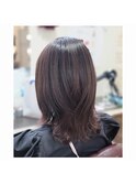 透明感/ツヤ髪セミロング/暗髪黒髪夏ヘアー/40代50代/髪質改善