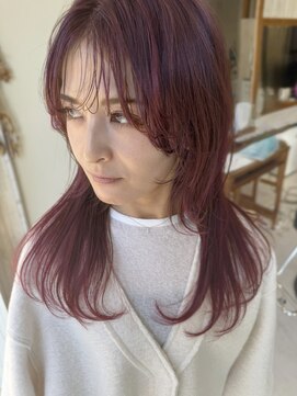 ユーノス(EUNOS.) 《EUNOS.》顔まわりレイヤー×インパクトレッド