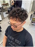 神保町スペインカールブルーブラック刈り上げ韓国ツイスパ☆