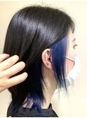 イヤリングカラー　ブルー　ブリーチ1回　【草加駅/東口】