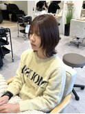 ミルクティーブラウン/ボブレイヤー/ハッシュカット/佐久間凪沙