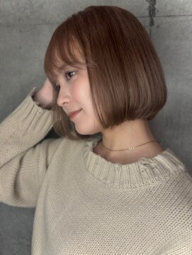 クーエフー(coo et fuu) 小顔冬カラー愛されショートボブヘーゼルブラウン大人可愛い