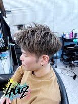 ラグズ 茅ヶ崎(LAGUZ)&nbsp;ハイライトベージュ × アップバングショート　茅ヶ崎