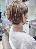 白髪ぼかし ハイライト &nbsp;ブリーチ ショート
