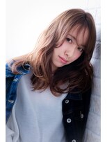 ヘアーアートシフォン 池袋西口店(Hair art chiffon)&nbsp;バレイヤージュワイドバングで大人かわいい伸ばしかけセミディ