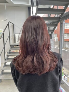 ヘアー アイス 御器所本店(HAIR ICI) 大人可愛い大人美人ふんわりカール小顔カットチェリーブラウン