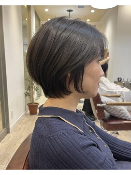 ガーランドギンザ(Garland Ginza) 大人可愛いショートボブアッシュオリーブ水素カラー