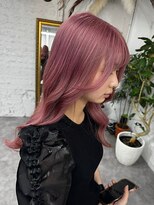 リア(riah)&nbsp;ブリーチカラー/ピンクベージュ/ミディアム