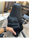 縮毛矯正.レイヤーカット.ブルーブラック.髪質改善. ヘアカラー