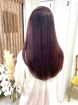 ラフ(laugh) ブリーチしないWカラー×バーガンディ