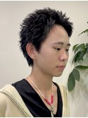 韓国フェザーショートブルーブラック10代20代30代