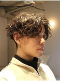 ビジネスマン色気パーマ20代シャドウパーマニュアンスパーマ眉毛