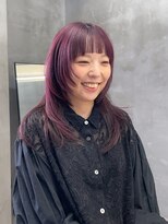 テトヘアー(teto hair)&nbsp;レイヤーカットミディアムウルフラベンダーカラーハッシュカット