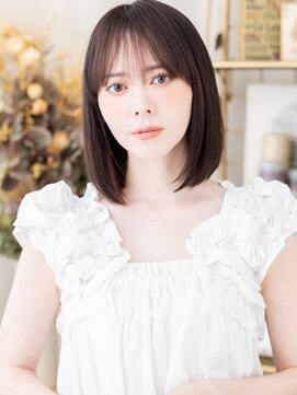 カバーヘア ブリス 戸田公園西口店(COVER HAIR bliss) チョコレートブラウン前下がりミニボブディa戸田公園20代30代