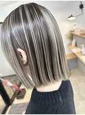千葉/ネイビー シャギーボブ 猫耳ヘア ココアブラウン