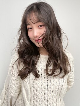 ミディアム/レイヤーカット/顔周りカット/透明感カラー