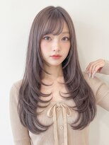 シュガーアンドソルト 垂水(SUGAR&SALT)&nbsp;ラベンダーグレージュ/淡いピンク/韓国レイヤー/よくばりロング