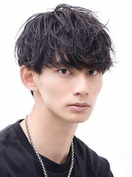 アーリー(Ali'i) メンズパーマラウンドマッシュシースルーバングショートレイヤー