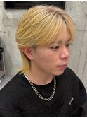 メンズハイトーンダブルカラーマッシュウルフ