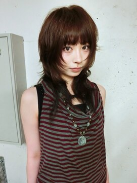 ノラ シブヤ(NORA) ★ハッシュカットシャギーレイヤーウルフカットハイレイヤー茶髪