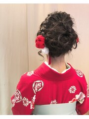 【下北沢＊I'll b hair＊】卒業式の着物に似合う編み込みアップ