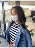 ミディアム くびれヘア フェイスレイヤー