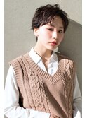 セクションカラー/ペールベージュ/透明感ショート[二子玉川]