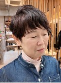 大人のアシンメトリーパーマショート