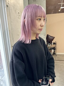 ラニヘアサロン(lani hair salon) ペールピンク/ボブ/レイヤーカット/ダブルカラー/ケアブリーチ