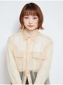 ミディアムヘア/ショコラベージュ/ボブルフ/新宿駅