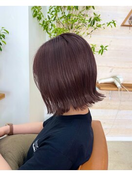 ティエル(TieLu) 切りっぱなし×ケアブリーチ×アッシュベージュ