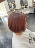 ハイライト多め馴染ませピンクボブ