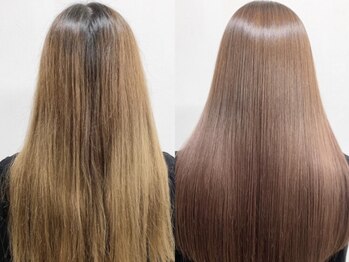 スリーユニークヘアー(3uniQ hair)の写真/クセのお悩みを解決サロン《３uniQ》自然で柔らかな質感が叶う♪湿気で広がる髪もまとまる美ストレートに◎
