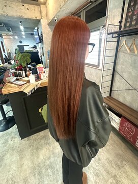 シールドヘアー 沖縄 新都心(C'LD Hair) オレンジ/ブリーチありダブルカラー/オレンジブラウン