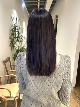 セブンベルベット(7 Velvet) 髪質改善カラー/パープルブラウン/艶髪/暗髪/SHINJYO