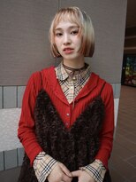 レコ 渋谷(LECO)&nbsp;ホワイトブロンドとブラウンのハイトーンデザインカラー