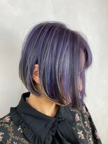 ラトリエ ブロカント 立川北口店(L'atelier BROCANTE)&nbsp;デザインカラー　切りっぱなしカット　ブリーチ必須　パープル